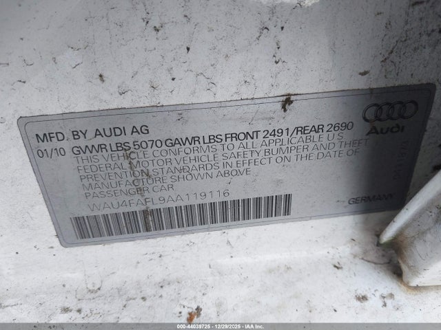 2010 AUDI A4 WAU4FAFL9AA119116 Photo 8