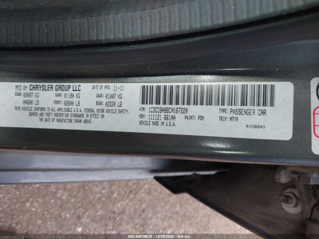 2012 CHRYSLER 200 1C3CCBAB8CN167220 Photo 8