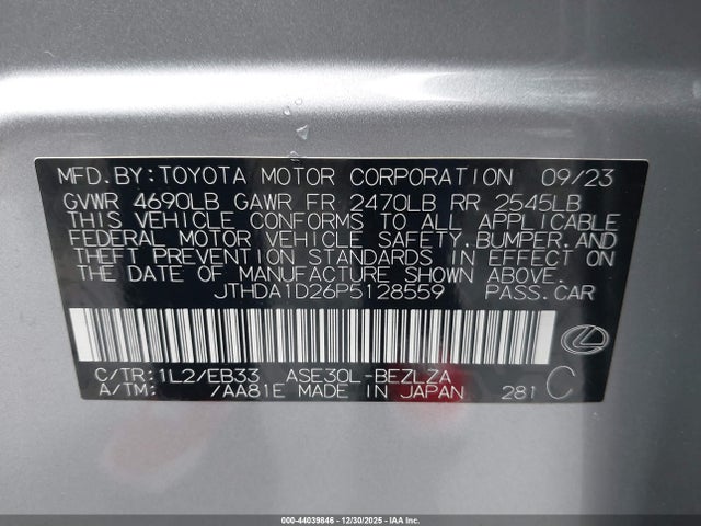 Lexus IS 300 2023 JTHDA1D26P5128559 Image 9