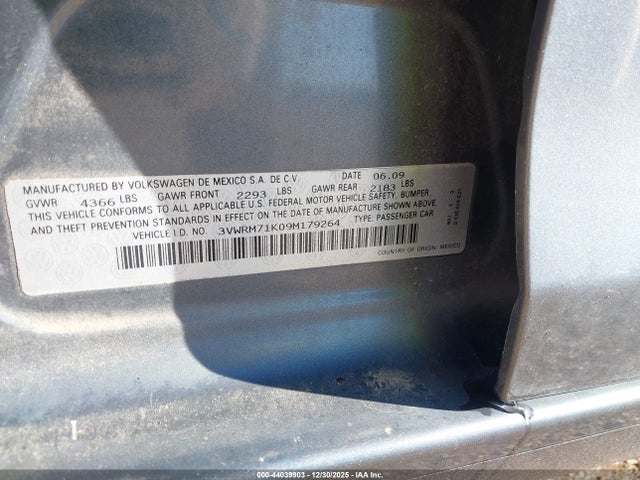2009 VOLKSWAGEN JETTA 3VWRM71K09M179264 Photo 8