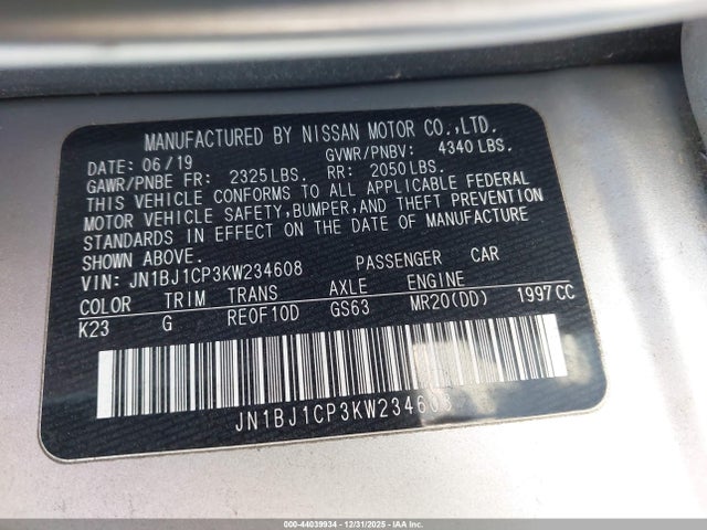 2019 NISSAN ROGUE SPORT JN1BJ1CP3KW234608 Photo 8