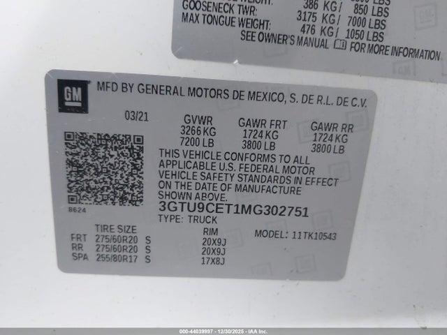3GTU9CET1MG302751 GMC Sierra 1500 4wd Short Box Elevation