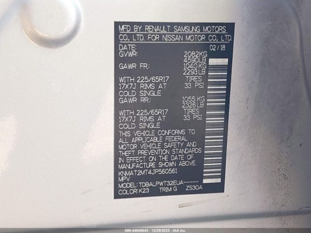 2018 NISSAN ROGUE KNMAT2MT4JP560561 Photo 8