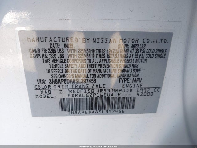 3N8AP6DA8SL397456 Nissan Kicks Sr Fwd