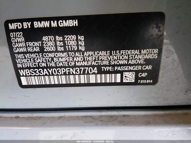 2023 BMW M3 WBS33AY03PFN37704 Photo 8