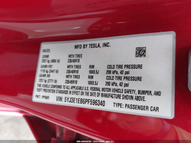 2023 TESLA MODEL 3 5YJ3E1EB6PF596340 Photo 8