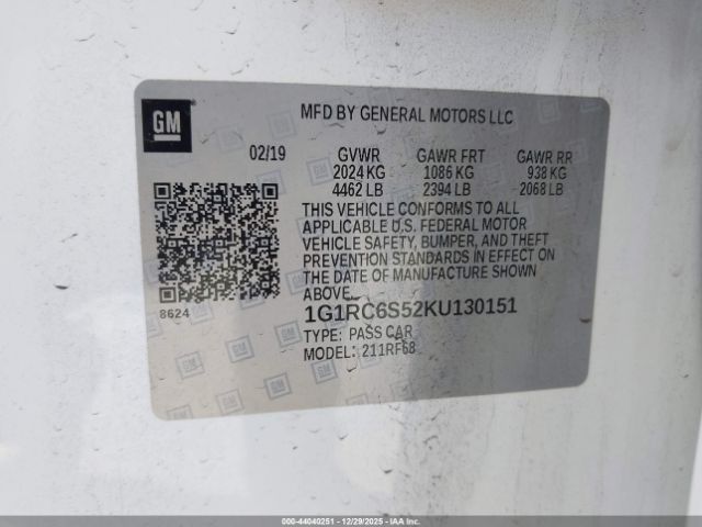 2019 CHEVROLET VOLT 1G1RC6S52KU130151 Photo 8