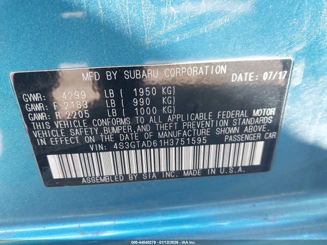 4S3GTAD61H3751595 Subaru Impreza 2.0i Premium