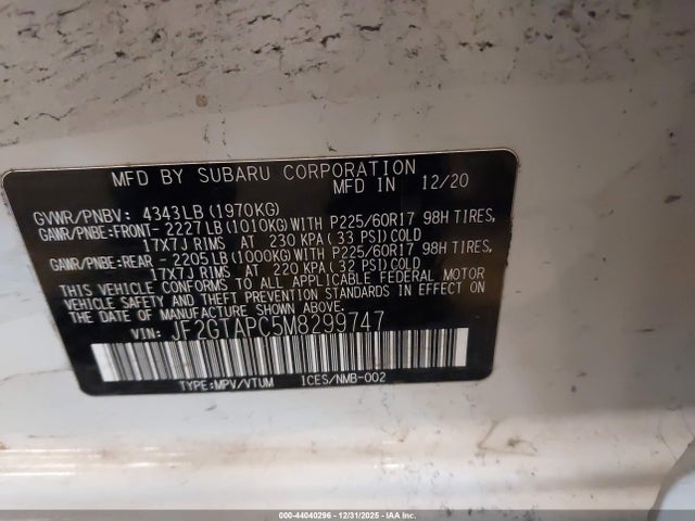 Subaru Crosstrek Premium 2021 JF2GTAPC5M8299747 Image 9