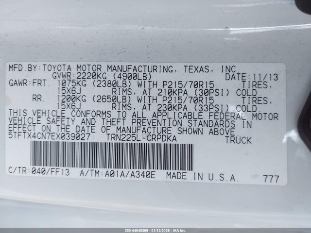 Toyota Tacoma 2014 5TFTX4CN7EX039027 Image 9