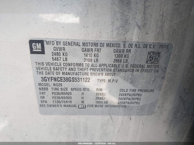 2016 CADILLAC SRX 3GYFNCE38GS531122 Photo 8