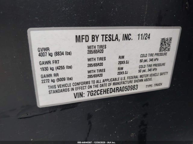 2024 TESLA CYBERTRUCK 7G2CEHED4RA050983 Photo 8