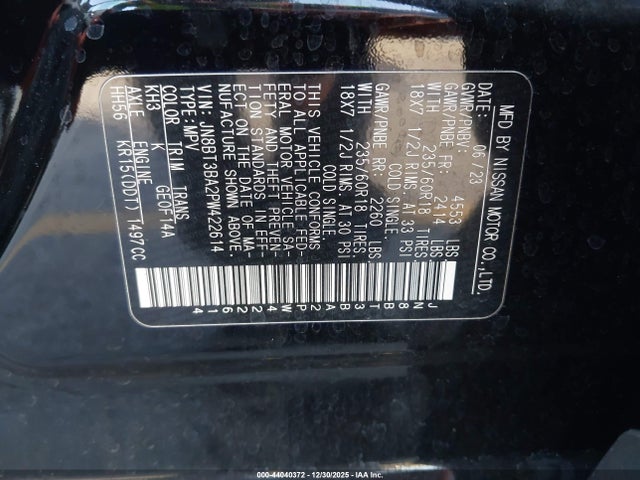 JN8BT3BA2PW422614 Nissan Rogue Sv Fwd