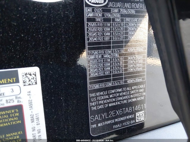 SALYL2EX6TA814611 Land Rover Range Rover Velar P250 Dynamic Se