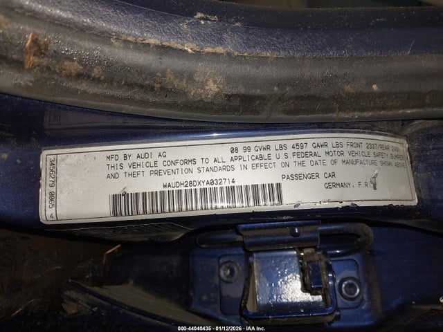 2000 AUDI A4 WAUDH28DXYA032714 Photo 8