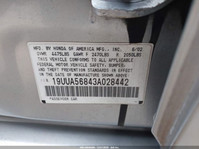 2003 ACURA TL 19UUA56843A028442 Photo 8