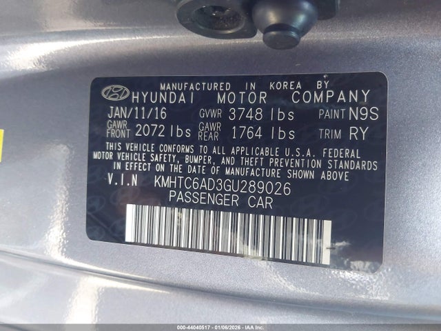 Hyundai Veloster 2016 KMHTC6AD3GU289026 Image 9