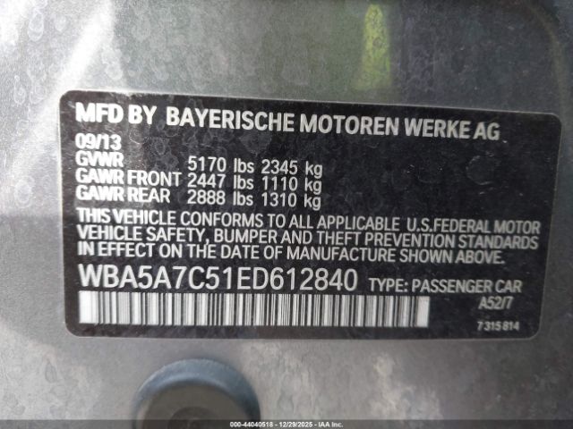 2014 BMW 528I WBA5A7C51ED612840 Photo 8