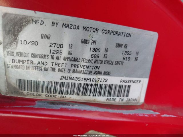 1991 MAZDA MX-5 MIATA JM1NA3518M1217172 Photo 8