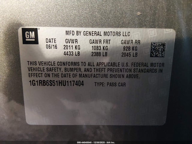1G1RB6S51HU117404 Chevrolet Volt Premier