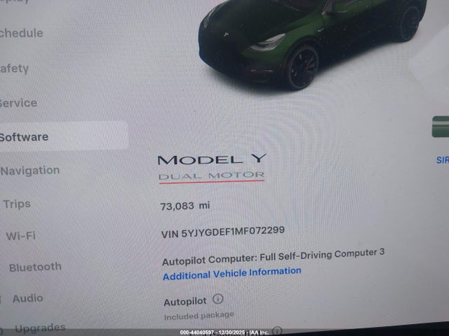 5YJYGDEF1MF072299 Tesla Model Y Performance Dual Motor All-wheel Drive
