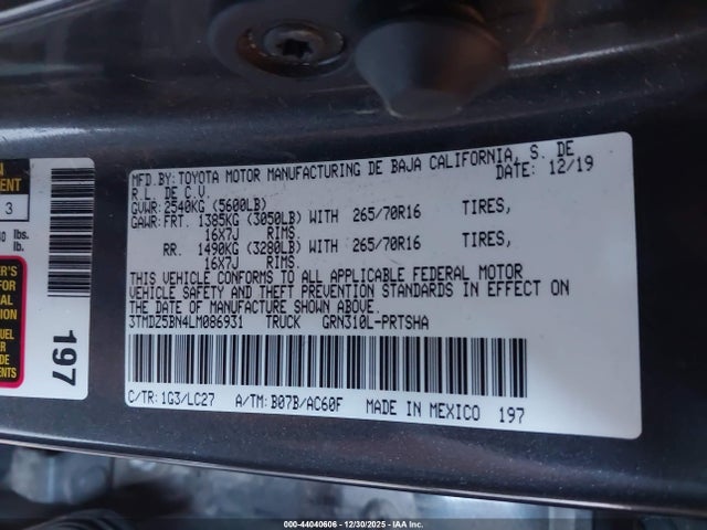 3TMDZ5BN4LM086931 Toyota Tacoma Trd Off-road