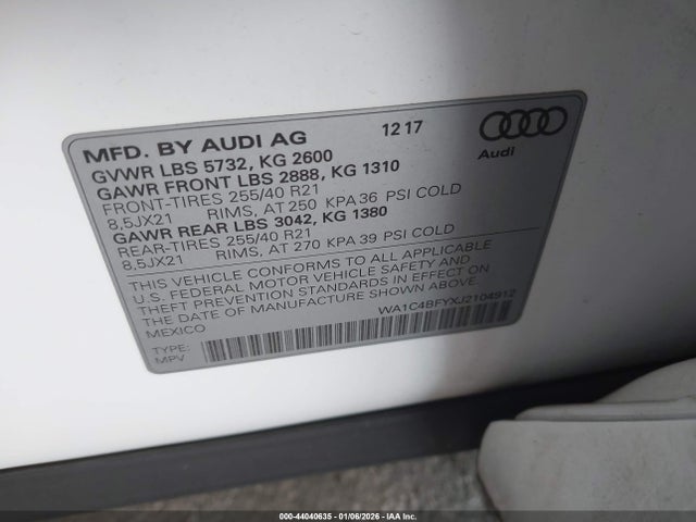 2018 AUDI SQ5 WA1C4BFYXJ2104912 Photo 8