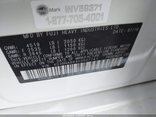 Subaru Legacy 2.5i 2017 4S3BNAB64H3007741 Image 9