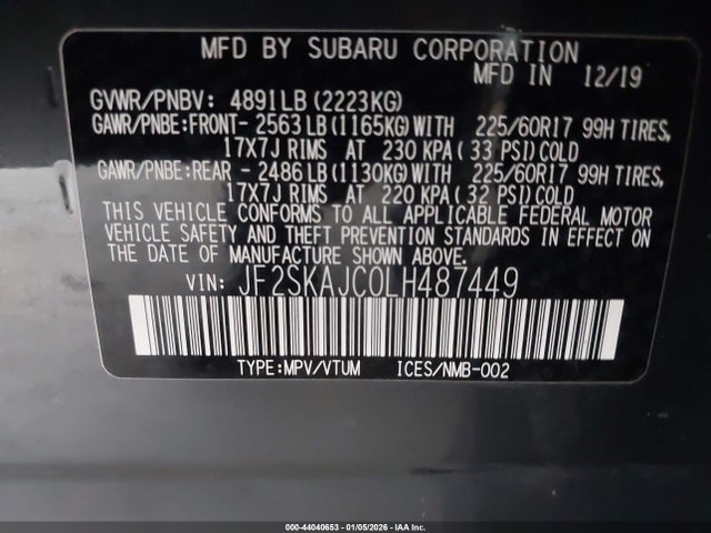 Subaru Forester Premium 2020 JF2SKAJC0LH487449 Image 9