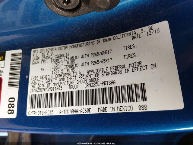 Toyota Tacoma 2016 3TMAZ5CN2GM011605 Image 9