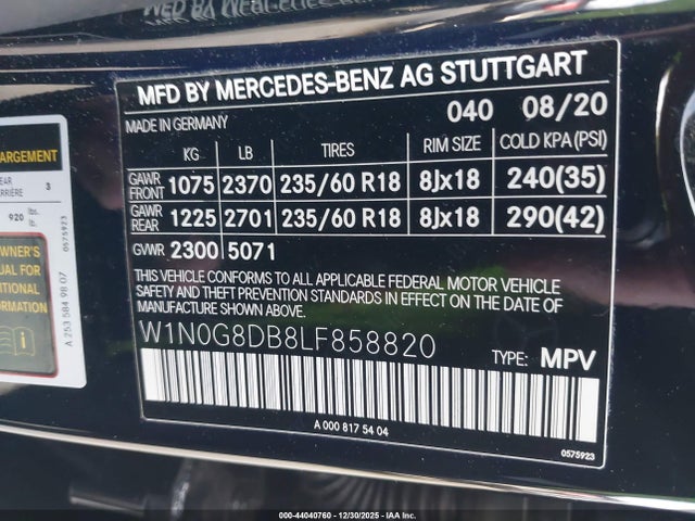 W1N0G8DB8LF858820 Mercedes-Benz GLC 300