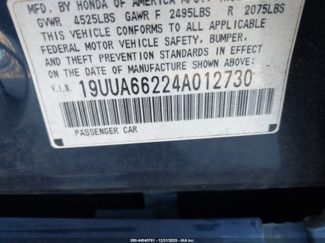 2004 ACURA TL 19UUA66224A012730 Photo 8