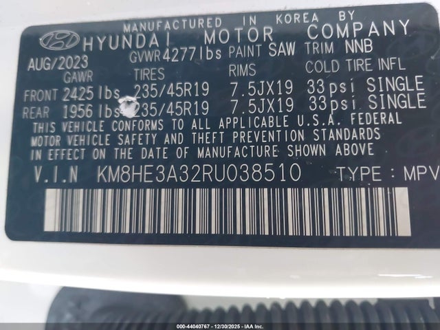 Hyundai Kona Limited 2024 KM8HE3A32RU038510 Image 9