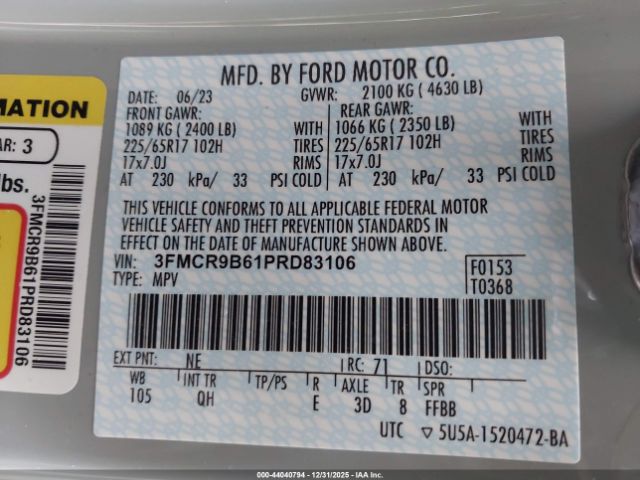 2023 FORD BRONCO SPORT 3FMCR9B61PRD83106 Photo 8
