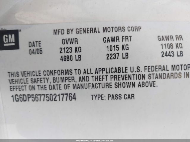 2005 CADILLAC CTS 1G6DP567750217764 Photo 8