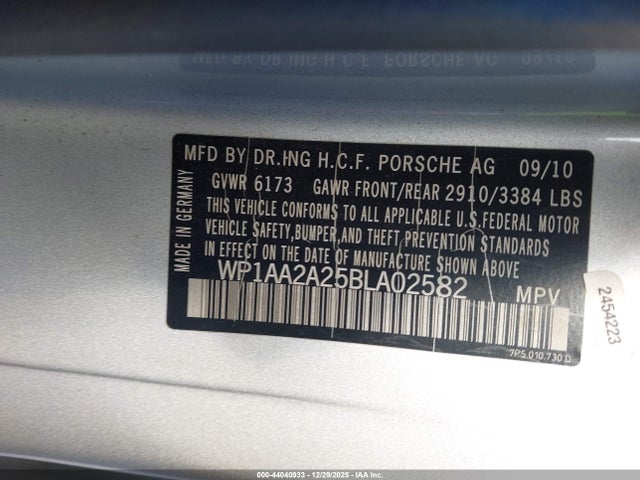 2011 PORSCHE CAYENNE WP1AA2A25BLA02582 Photo 8