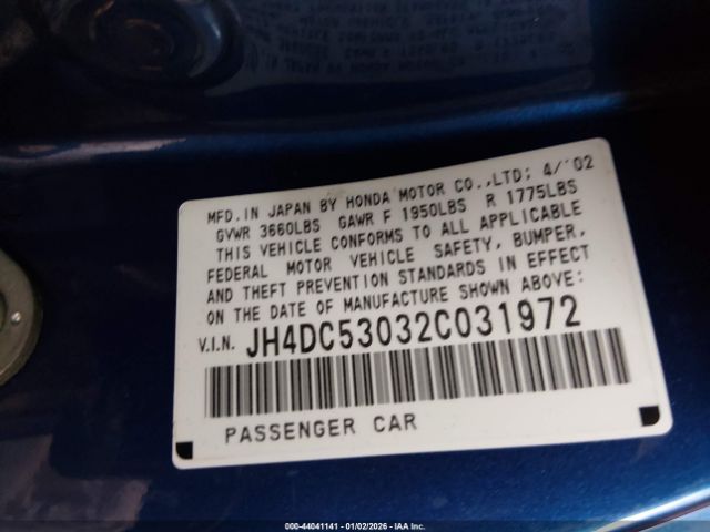 2002 ACURA RSX JH4DC53032C031972 Photo 8