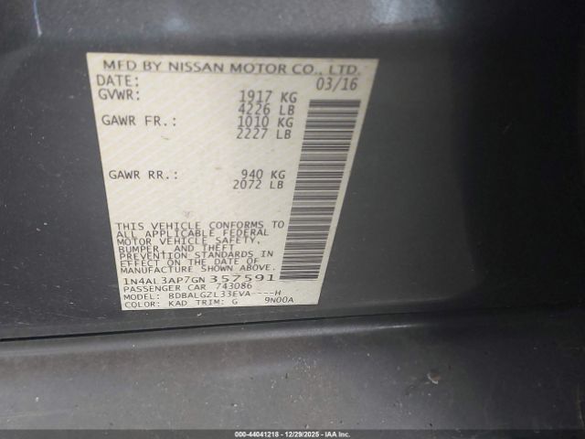 2016 NISSAN ALTIMA 1N4AL3AP7GN357591 Photo 8