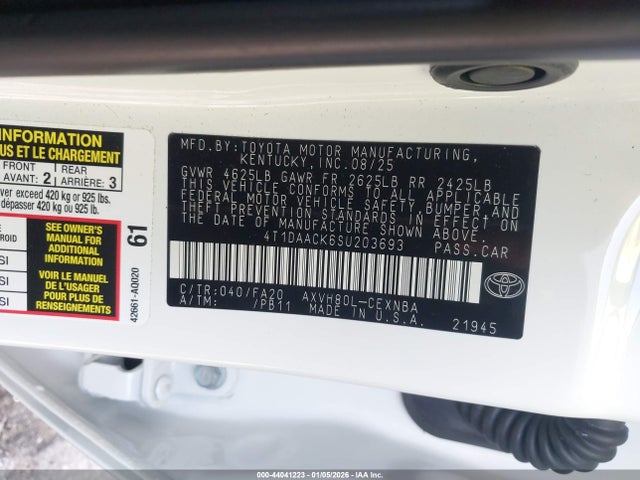 Toyota CAMRY LE 2025 4T1DAACK6SU203693 Image 9