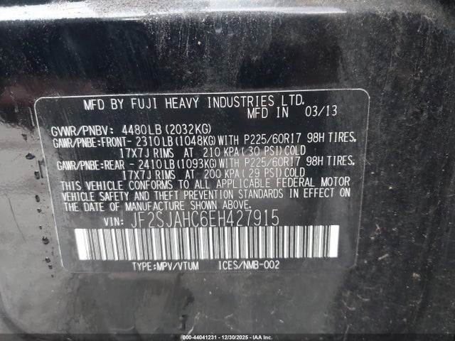 JF2SJAHC6EH427915 Subaru Forester 2.5i Limited