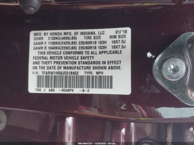 2018 HONDA CR-V 7FARW1H59JE018452 Photo 8