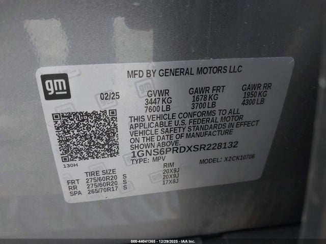 1GNS6PRDXSR228132 Chevrolet Tahoe 4wd Z71