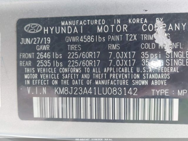 2020 HYUNDAI TUCSON KM8J23A41LU083142 Photo 8
