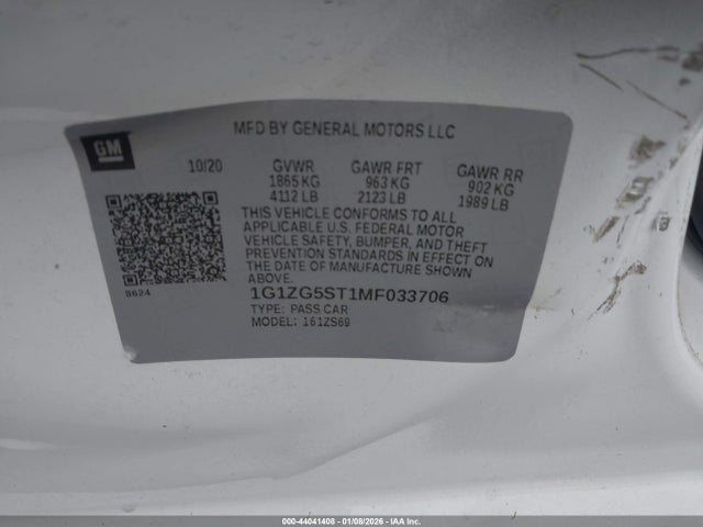 2021 CHEVROLET MALIBU 1G1ZG5ST1MF033706 Photo 8