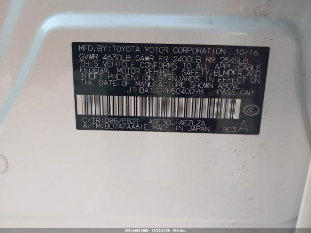 Lexus IS 200T 2017 JTHBA1D24H5040098 Image 9