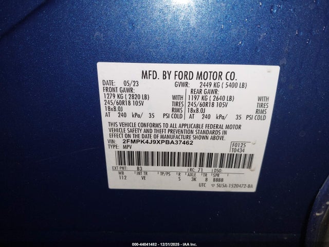 Ford EDGE SEL 2023 2FMPK4J9XPBA37462 Image 9