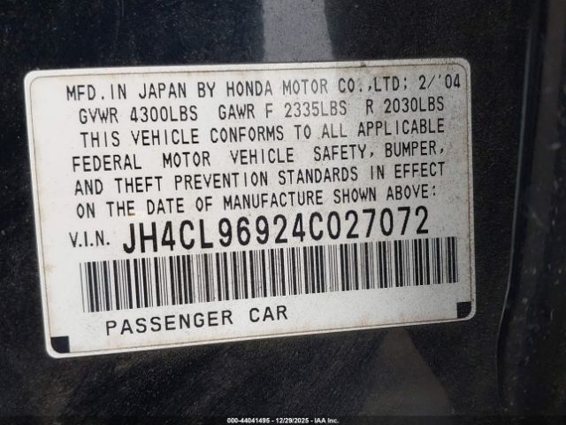 2004 ACURA TSX JH4CL96924C027072 Photo 8