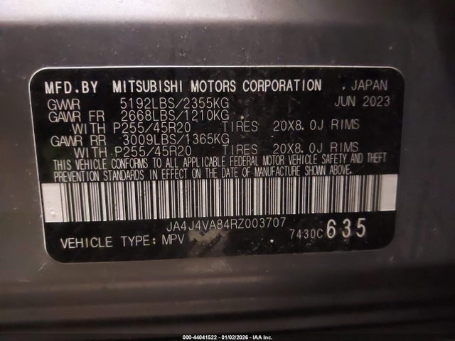 2024 MITSUBISHI OUTLANDER JA4J4VA84RZ003707 Photo 8