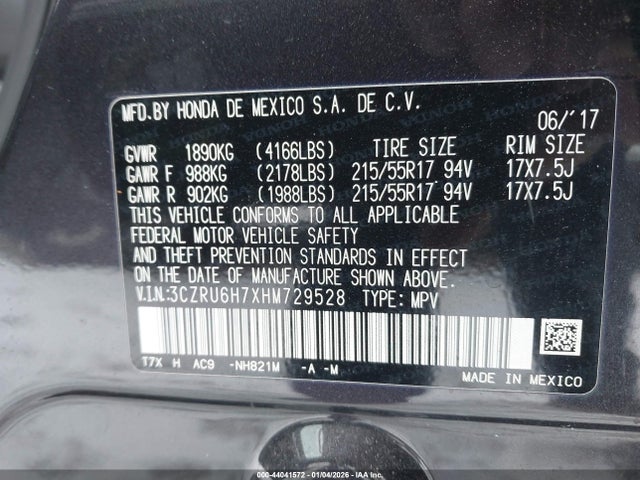 3CZRU6H7XHM729528 Honda Hr-v Ex-l