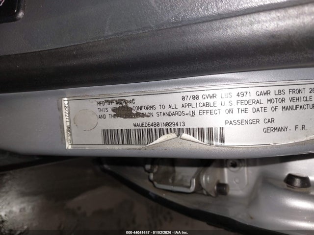 2001 AUDI A6 WAUED64B01N029413 Photo 8